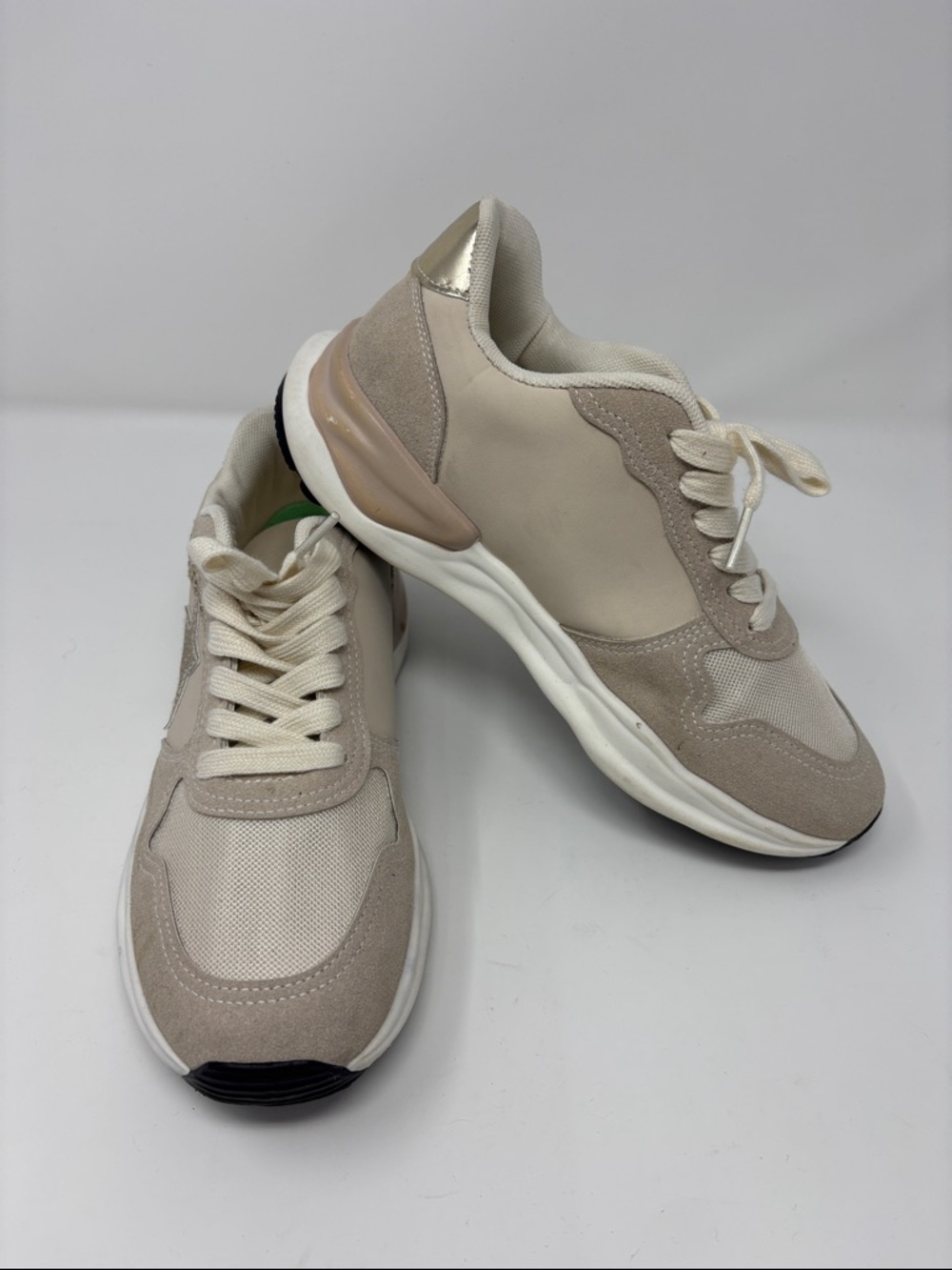Vintage Havana‎ run nude glitter 8 Neutral Beige Women's Athletic Sneakers